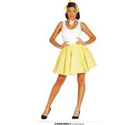 jupe des années 50 avec foulard pour femme Costume de carnaval jaune-orange