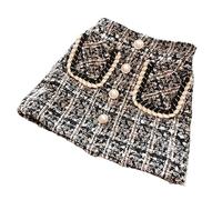 Jupe d'hiver à Carreaux pour Fille doublée Polaire trapèze épaisse Tenue fête décontractée Tout-Petits #1218F