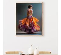 Jupe Diamond Painting Adulte, Femme 5D DIY Peinture Diamant Complet Set, Diamant Cristal Art Broderie Adultes Enfants Peinture Kit, pour Décoration Murale Maison Créatifs Cadeau 30x40cm PjY7041 F-K