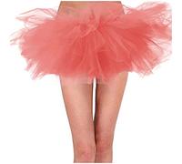 Jupe écossaise pour femme - Longueur genou - Mini jupe de bal - Princesse classique - Jupe de ballet moelleuse - Tulle - Paillettes, Rouge pastèque, L