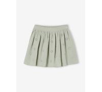Jupe en broderie anglaise fille gaze de coton vert sauge 5A