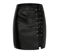 Jupe en cuir noir grande taille | Mini jupe noire fendue courte jupe gothique short en cuir steampunk jupe crayon jupe crayon rétro jupe moulante sexy jupe moulante taille haute jupe de fête boîte de