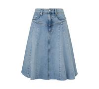 Jupe en jean Ã©vasÃ©e taille haute Ã ourlet effilochÃ© femme QS Bleu 34