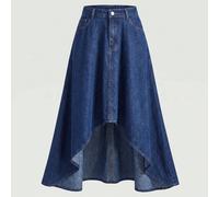Jupe en jean asymétrique ample et décontractée pour femmes, polyvalente, décontractée, jupes en jean nomades, jupe polyvalente pour dame, tenues élégantes pour dame, mignon. L,M,S,XL,XSUnicoloreJean