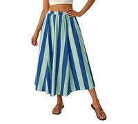 Jupe en Jean Boutonnée Devant Crayon Patineuse Fluide Lin Léopard Vintage Volant Roi Voile Amincissante Charleston Annee Godet Côté Elegante Plissees Les Vent Peplum