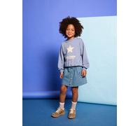 VERTBAUDET Jupe en Jean Fille Poches Coeur Coton