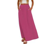 Jupe en Jean Longue Boutonnée Devant Noire Été Élastiquée Élastique Satinée Vintage 123 Pareo Fleur Ample 80 Annee Violet Parapluie Danse Cloche Froufrou Paille Peplum