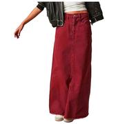 Jupe en Jeans Femme Taille Haute- Jupe Longue Droit Décontracté Coupe Ample Style Vintage Chic Et Élégants De Tous Les Jours Confortable Passe-Partout Tempérament Streetwear Skirts