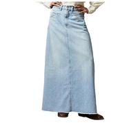 Jupe en Jeans Femme Taille Haute- Jupe Longue Droit Décontracté Coupe Ample Style Vintage Chic Et Élégants De Tous Les Jours Confortable Passe-Partout Tempérament Streetwear Skirts