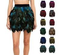Jupe en plumes, costume de paon pour femme, jupe en plumes de paon, mini jupe en tulle, jupe plume, costume de carnaval pour femme, costume de carnaval, Rose vif, M