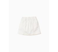 Jupe en sergé avec taille paperbag et poches blanc 5/6A