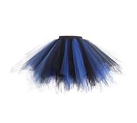 Jupe en tricot noir pour fête dansante patchwork tulle jupe vacances fête costume tutu ballet jupes pour femme jupes colorées, bleu foncé, M
