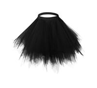 Jupe en Tulle Femme - Costume Carnaval ; Tutu Femme, Déguisement Carnaval Robe Princesse Adulte, Robe Médiévale Exquisite Jupes Chic Gothique - Music Festival Costume Noir Taille Unique