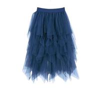 Jupe en Tulle, Jupe Tutu Femme, Jupe Midi Élégante À Taille Haute, Fluide Et À Volants, Coupe Trapèze, Polyvalente, en Mousseline, Idéale pour Le Quotidien Ou Les Soirées Cocktail.