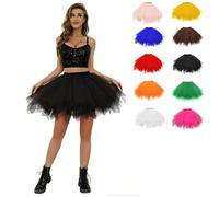 Jupe en tulle noire - Jupon de ballet - Jupon court - Tutu des années 50 - Rockabilly - Mini costume de carnaval - Noir
