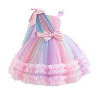Jupe en tulle noire pour enfants et filles - Robe tutu arc-en-ciel avec jupe en maille - Robe de fête d'anniversaire pour tout-petits et enfants - College fille d'hiver, Rose, 9-10 ans