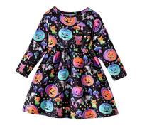 Jupe en tulle pour bébé et tout-petits, imprimé citrouille d'Halloween, robe pull à manches longues pour la vie quotidienne, activités de plein air, fêtes, spectacles, confortable, fille courte été
