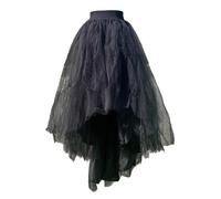Jupe en tulle pour femme - Jupe mi-longue - Jupe bouffante - Jupe midi - Jupe tutu irrégulière - Rockabilly - Mini jupe classique asymétrique courte - Jupe midi - Robe d'été, O Noir., taille unique