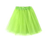 Jupe en tulle pour femme - Style rétro des années 80 - Respirant - Couleur unie - Robe de ballet courte - Robe de danse rockabilly - Costume festif - Mini jupe de danse - Jupon élégant - Ligne A, vert