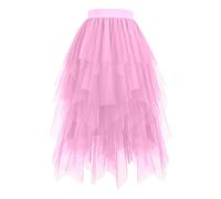 Jupe en tulle pour femme - Violet - Jupe longue bouffante - Jupe en tulle - Jupe irrégulière avec élastique - Grandes tailles - Taille haute - Costume de fée de carnaval - XL