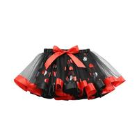 Jupe en tulle pour filles - Tutu de ballet évasé - Mini jupe de princesse plissée en forme de cœur - Jupon en maille moelleuse pour fête à thème, rose, 6-8 ans