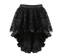 Jupe en tulle steampunk pour femme - Jupe asymétrique en mousseline de soie - Jupe en tulle - Grandes tailles - Pour fête, carnaval, Noir , 6XL