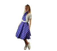 Jupe et écharpe Rock and Roll à pois pour femme - Taille élastique - Jupe cercle complet - Multicolore, XL