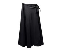 Jupe Été Femme Taille Haute Côté Cravate Plage Décontracté Jupe Portefeuille Femme Élégante Jupes Mi-Longues Black One Size