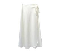 Jupe Été Femme Taille Haute Côté Cravate Plage Décontracté Jupe Portefeuille Femme Élégante Jupes Mi-Longues White One Size
