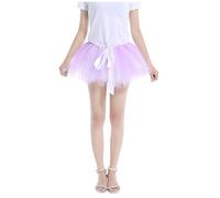 Jupe Femme Chic Costume Carnaval, en Maille Multicolore décontractée, Mode Carnaval, de Danse, Robe de Ballet, Tutu, Bouffante (Light Purple, One Size)