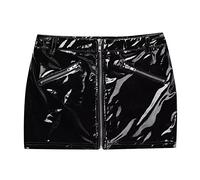 Jupe Femme Chic Et Elegant Robe Moulante Sexy Mini Courte Pute Crayon Forte Poitrine Cuir Érotique Hot Très Noire Argentée Club Libertin Jupons Micro Violette Rose Simili Libertine
