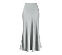 Jupe Femme en Satin Maxi à Taille Haute élastique - Midi Jupe Avec Fermeture éclair - élégante et Casual