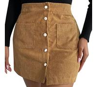 Jupe Femme en Velours Côte Taille Haute Coupe Serrée Jupe Courte en Velours Côte Mini-Jupe Femme A/Ligne Crayon Élégant Sexy Rétro Jupe Mini Jupe Fourreau Doux Confortable