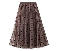 Jupe Femme Ete- Jupe Midi TrapèZe à Taille éLastique Et Taille Haute Robe en RéSille