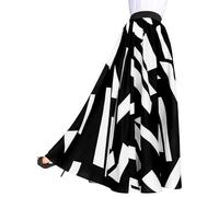 Jupe Femme Hiver- Mini Jupe Volants Longue Élégante Grande Taille à Imprimé GéOméTrique Et Taille FroncéE Idéale Au Quotidien