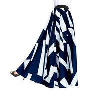 Jupe Femme Hiver- Mini Jupe Volants Longue Élégante Grande Taille à Imprimé GéOméTrique Et Taille FroncéE Idéale Au Quotidien