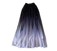 Jupe Femme Hiver, Tutu Danse Classique FéErique pour en Maille DéGradéE Ciel éToilé Taille Haute PlisséE TrapèZe à Sequins