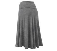 Jupe Femme Mi Longue- Jupe Plissée Taille Haute Vintage A-Ligne Couleur Unie Fluide Chic Et Élégante Décontracté Ourlet Large Coupe Ample Confortable Tempérament Passe-Partout Skirt pour De Bal