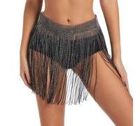 Jupe Femme Strass Franges Festival Sexy