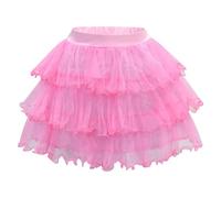 Jupe Fille Chic et Élégant Carnaval Danse Jupe Tutu Ballet Spectacle en couches Évasé Fête Jupe Pour Enfants Enfants Tournoyant Jupe Avec Ceinture en satin Pour Récital Jeu S'habiller Pour fête