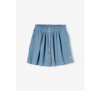 Jupe fille en gaze de coton bleu grisé 6A