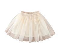 Jupe Fille Enfant Printemps Été Fille Nouvelle Jupe Gâteau avec Jupe Princesse en Coton Enfant, beige, 4-5 ans