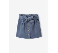 VERTBAUDET Jupe Fille Velours Style Paperbag Bleu grisé 3A