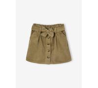 Jupe fille velours style paperbag olive 9A