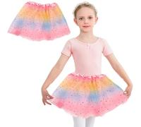 Jupe Filles Multicolore, Tutu Danse Avec Ceinture Élastique, Taille Unique, Paillettes Pétillantes, Pour Fêtes, Danses, Ballets, aux filles de 3 à 9 ans