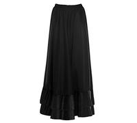 Jupe flamenca femme longue noire volant double [taille adulte S à XXL]【Taille XL】 Essai Ballerine danse déguisement
