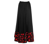 Jupe flamenca femme noire avec quilles à pois blancs [Taille adulte S à XXL] 【Taille M】 Essayo Baile danse déguisement