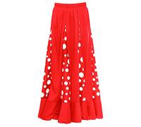 Jupe flamenca femme rouge avec quilles à pois blancs [taille adulte S à XXL]【Taille S】 Essayo Baile danse déguisement