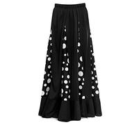 Jupe flamenca fille noire avec quilles à pois blancs [tailles enfant 2 à 12 ans] 【Taille 10 ans】 Essai bal danse déguisement