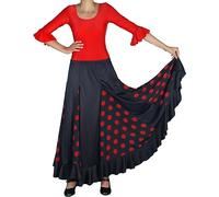 Jupe Flamenco Noire a Pois Rouge (FR/ES, Âge, 6 Ans, Taille Normale)